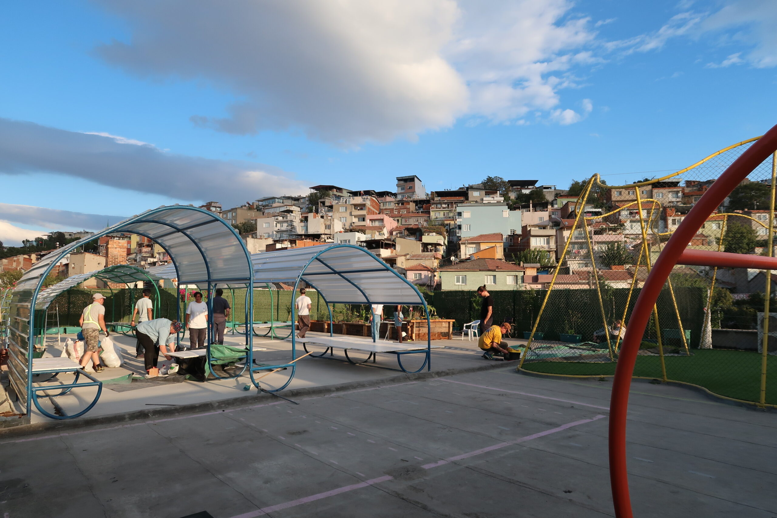 Classroom under construction, Tiafi Community Centre, Izmir, Turkey, August 2022.